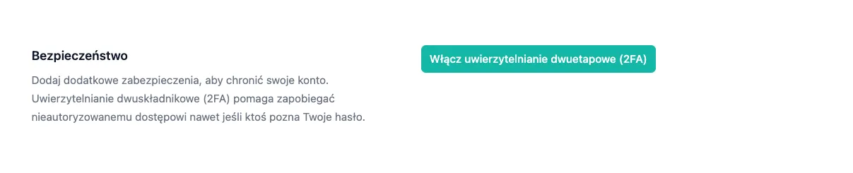 Sekcja 2FA Sekcja 2FA