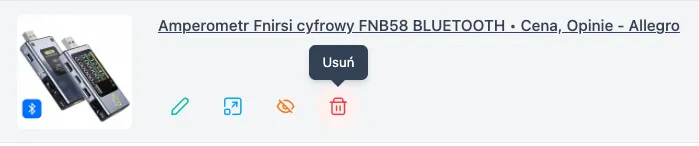 Usuwanie produktu Usuwanie produktu