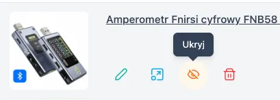 Tabela produktów – widoczność Tabela produktów – widoczność